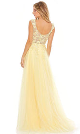Floral Applique Prom Dress